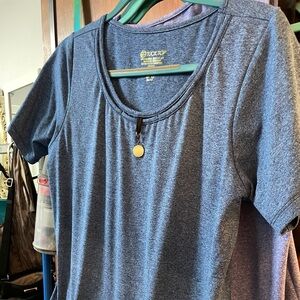 DARK COBALT (BLUE) SHORT SLEEVED TUCK TOP XL BY FREE WOMAN APPAREL EUC